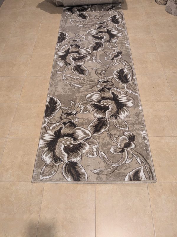 Traversa Imerial Bej-Maro cu Motiv Floral   60 / 80 / 100 / 120 Lățime