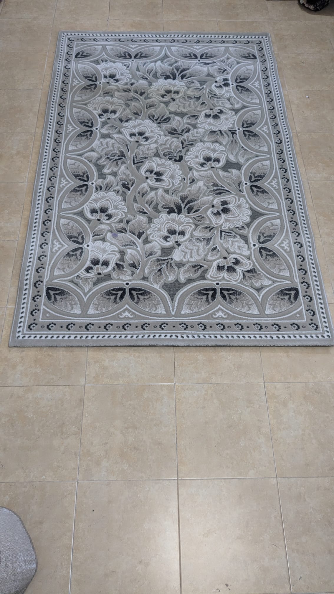 Covor Acrilic 3D / Avanos Floral Gri