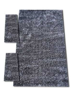 Set 3 Covoare Mătase,  Galaxy Gri- 200 x 300 / 60 x 90 / 60 x 90 cm
